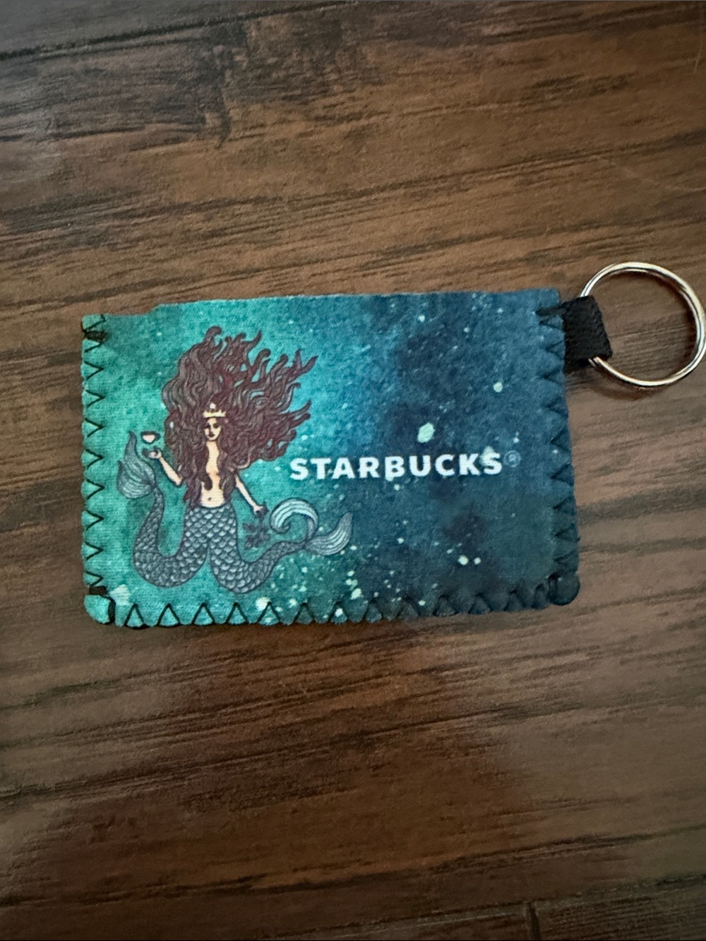 Starbucks Teal Mermaid Key Ring Card Sleeve